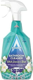 Bathroom Cleaner White Jasmine & Basil, Tough on Soap Scum Watermarks and Limescale, Streak Free Shine, With Natural Oils, Vegan and Cruelty Free Spray, 750ml