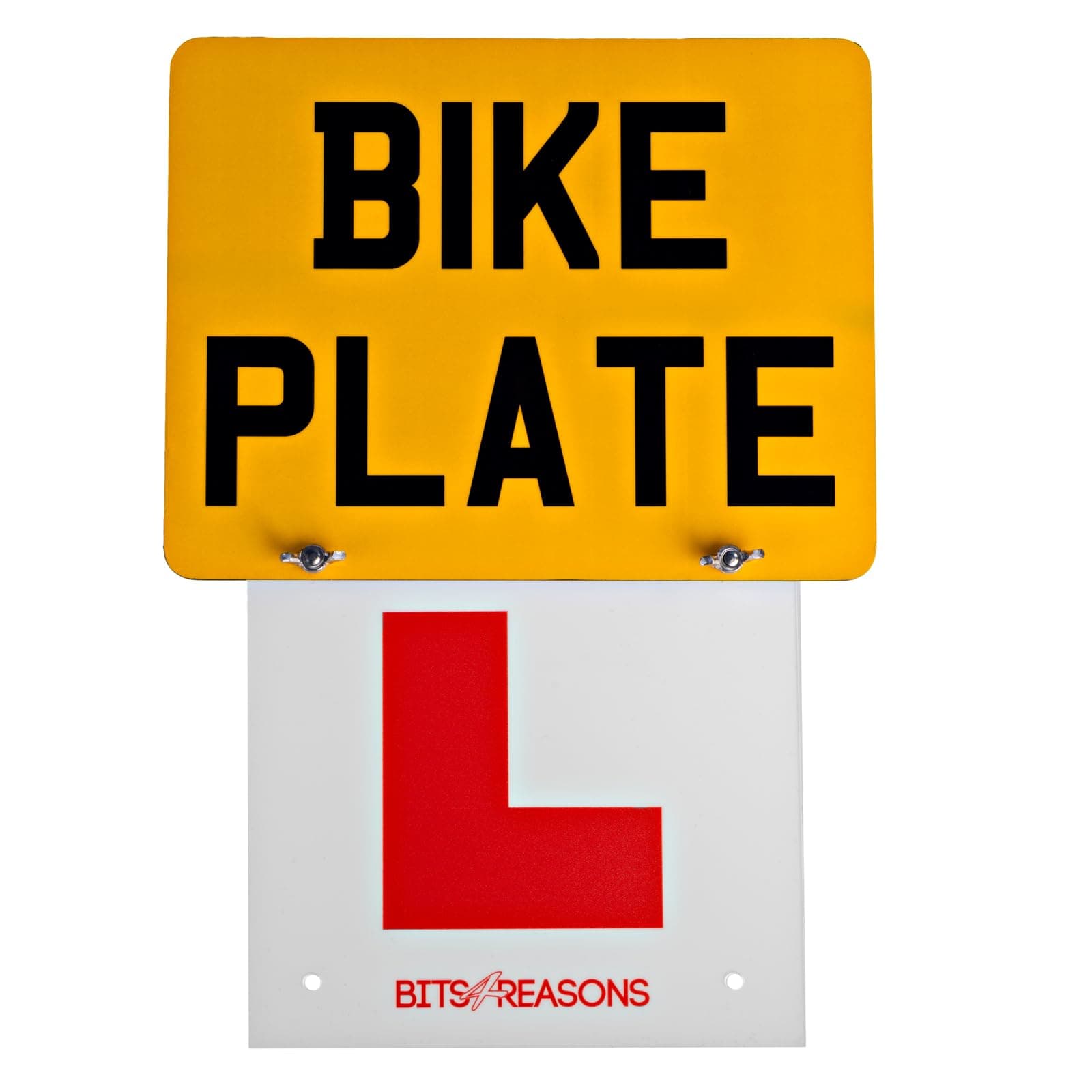 New Professional Grade Rear Easy Fit And Remove Single Rigid Solid L Plate 1.5mm Polycarbonate - Single Plate - Fits Motorbike Plates And Mudguards Complete With Tool Free Fixings