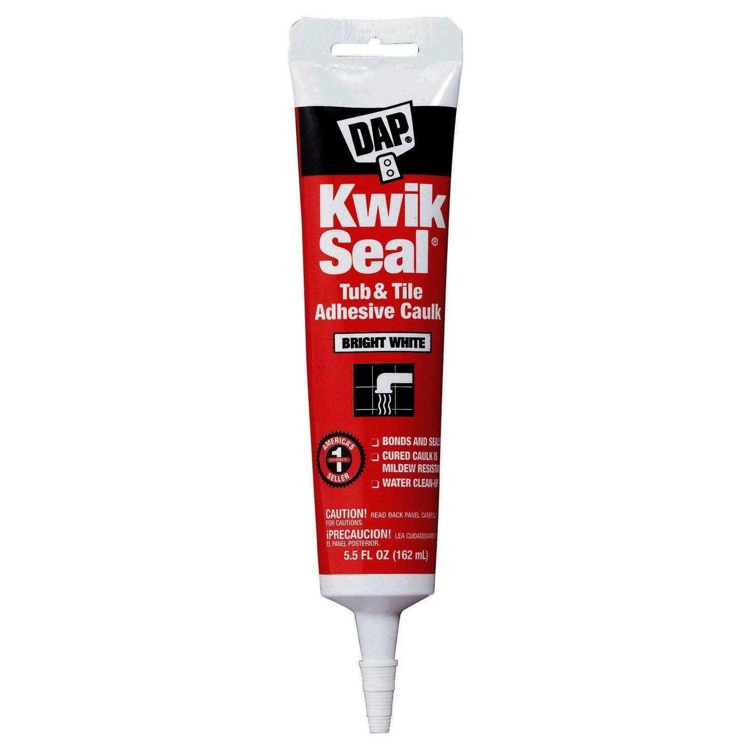 Dap 18001 6 Pack 5.5 oz. Kwik Seal Kitchen and Bath Adhesive Caulk, White