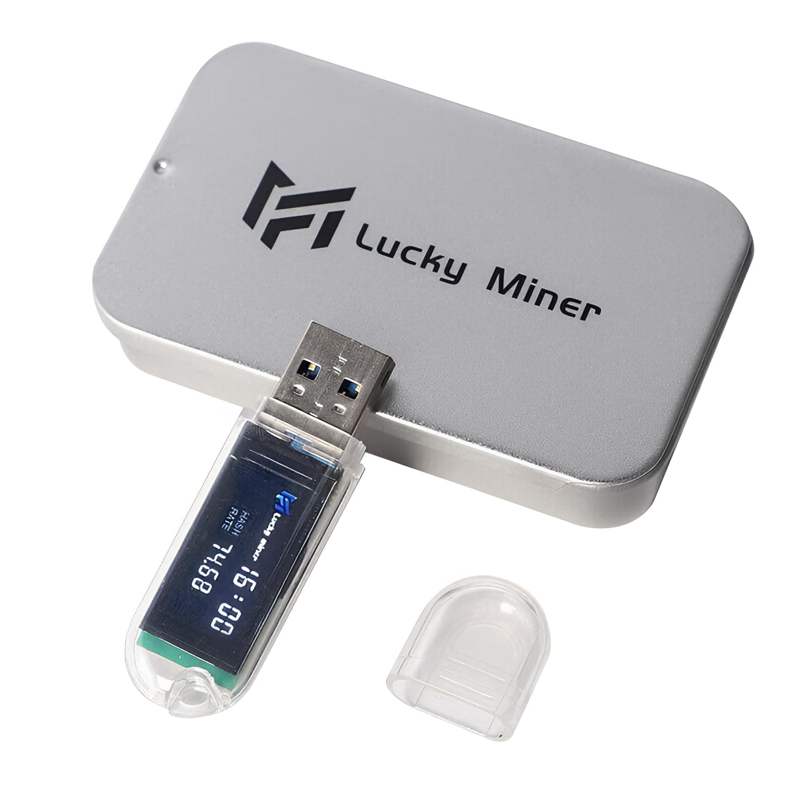 Lucky Miner LV03 USB ASIC Miner Machine for Crypto Mining – 75KH/s Hash Rate, 1W Power Consumption, 2.4G WiFi & Mini Display – Portable Solo Miner for Home Use & Blockchain Learning