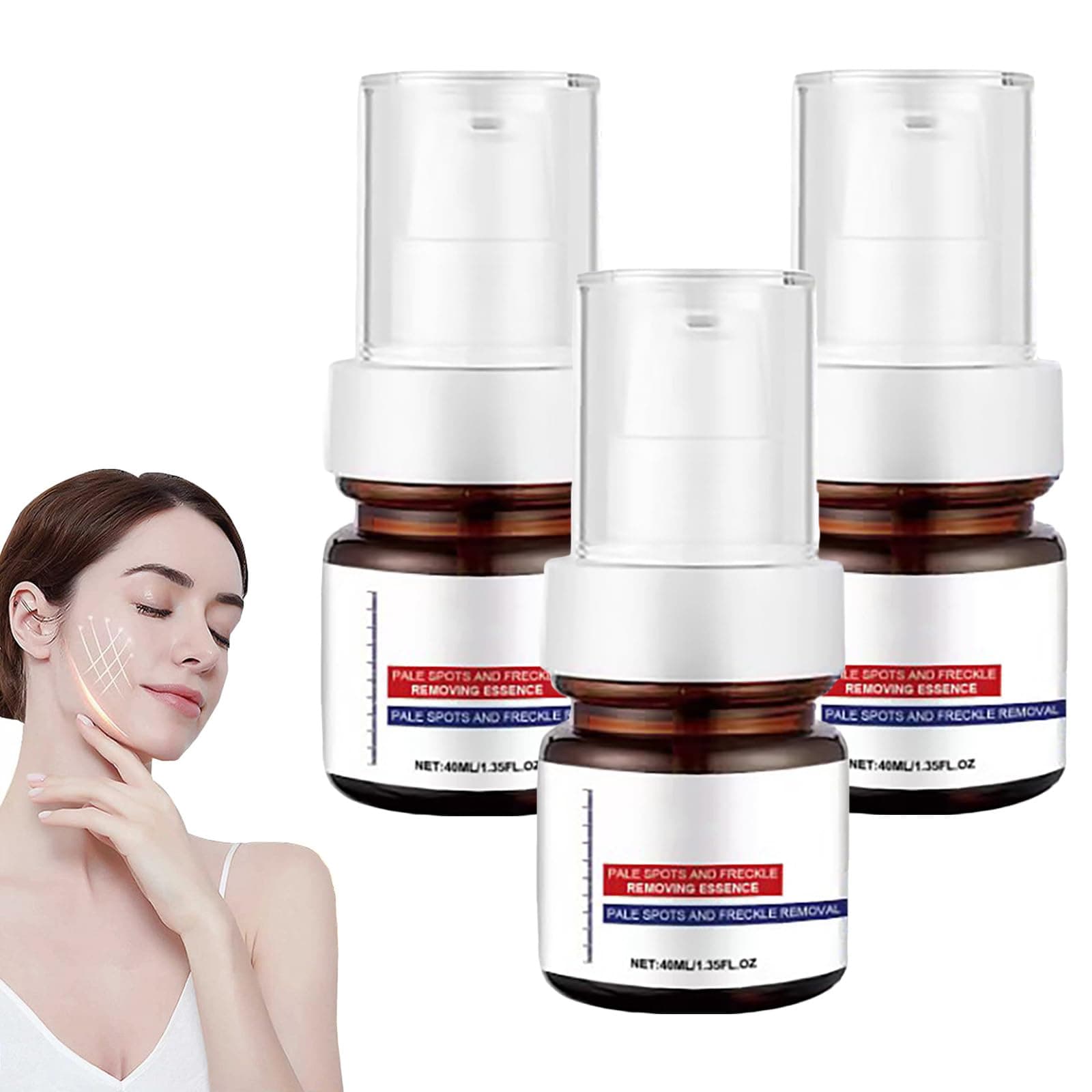 Dark 𝐒𝐩𝐨𝐭 Remover for Face, 𝐖𝐡𝐢𝐭𝐞𝐧𝐢𝐧𝐠 and 𝐅𝐫𝐞𝐜𝐤𝐥𝐞 Removing Essence, Dark 𝐒𝐩𝐨𝐭 Corrector for Face and Body, Korean 𝐖𝐡𝐢𝐭𝐞𝐧𝐢𝐧𝐠 Skin Care Cream (3PC, 40ml)