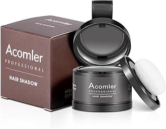 Acomler Instantly Root Cover Up Hairline Shadow Powder, Touch Up for Thinning Hair, Grey Hair Coverage for Women Men with Eyebrows, Beard Line, Bald Spots (Dark Gray)