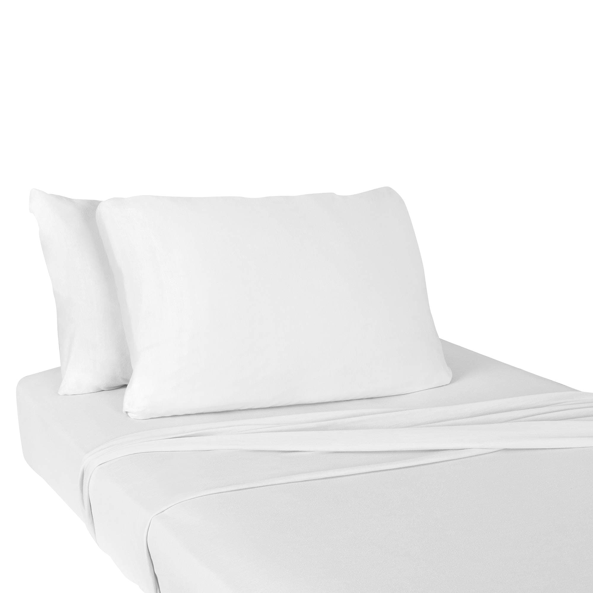 IDEAhomeJersey Knit Super Soft Pillow Cases, Polycotton, Envelope Closure End, Standard Size, 20" x 30", White, 2 Pack