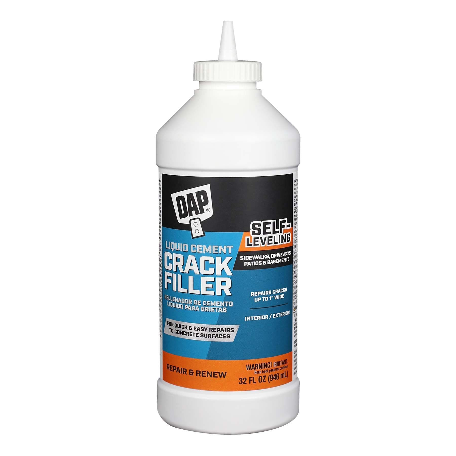 Liquid Cement Crack Filler, 1 Quart, Grey