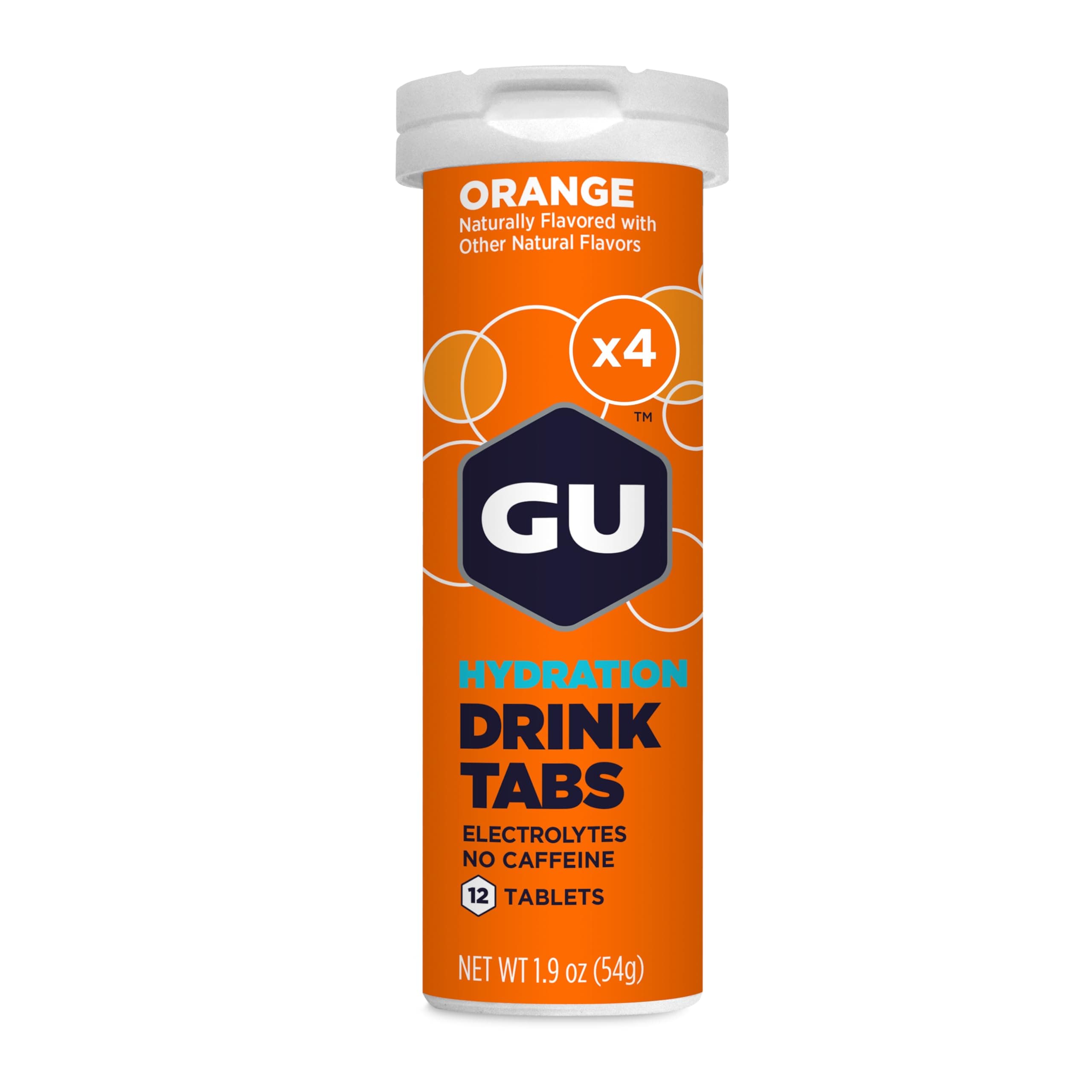GU Energy Hydration Electrolyte Drink Tablets, (Orange, 4-Count)