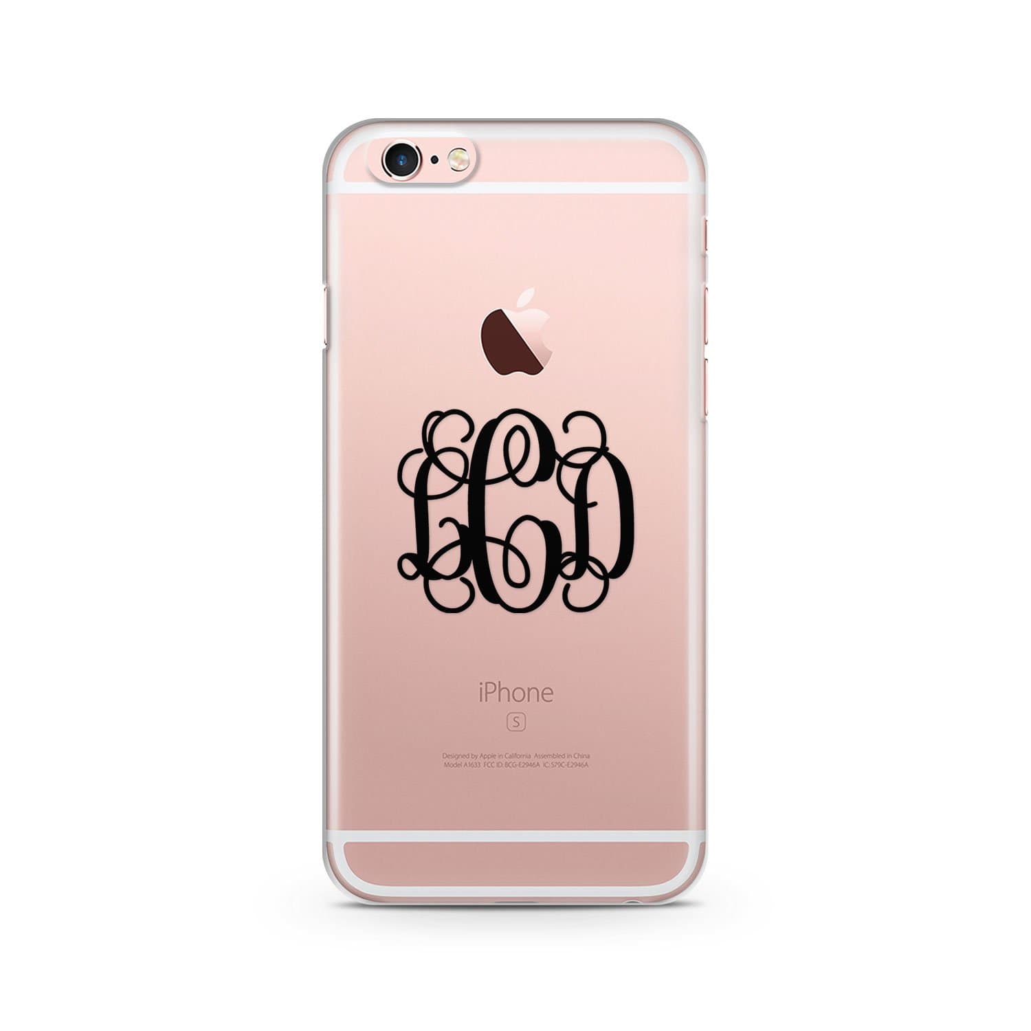 Dkocva Sixne iCustoms iPhone 6 Plus/6s Plus Clear Cover Custom Monogrammed and Colors, Monogram Custom Case Clear Transparent for iPhone