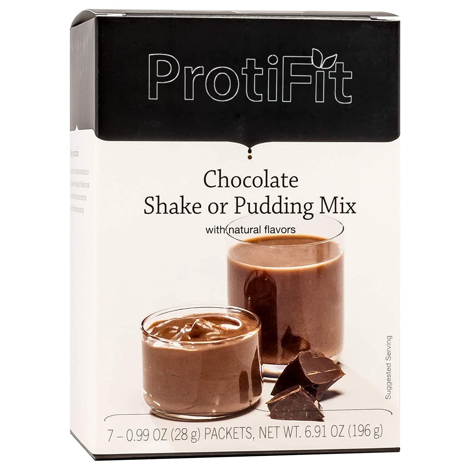 PROTIFIT - High Protein Pudding/Shake Mix, 15g Protein, Low Calorie, Low Fat, Low Carb, Aspartame Free, Idea Protein Compatible, Meal Replacement, 7 Servings Per Box (Chocolate)