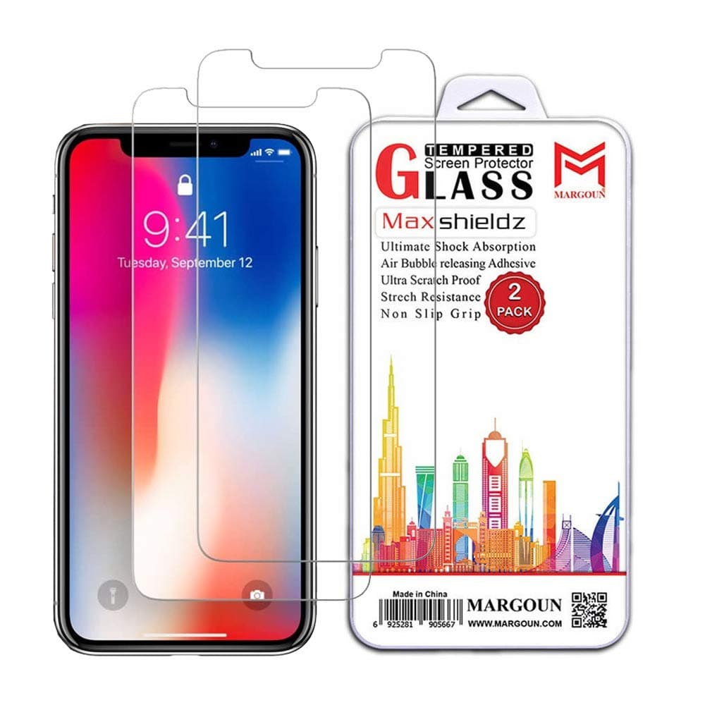 Margoun for iphone Xs Screen Protector (5.8 inch) Tempered Glass Max shieldz – 2pack