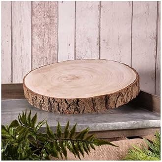Decor Essentials Rustic Wood Slice Plate Grazing Board Log Slab Cake Stand Wedding Decor Medium/Large (33cm - 37cm)