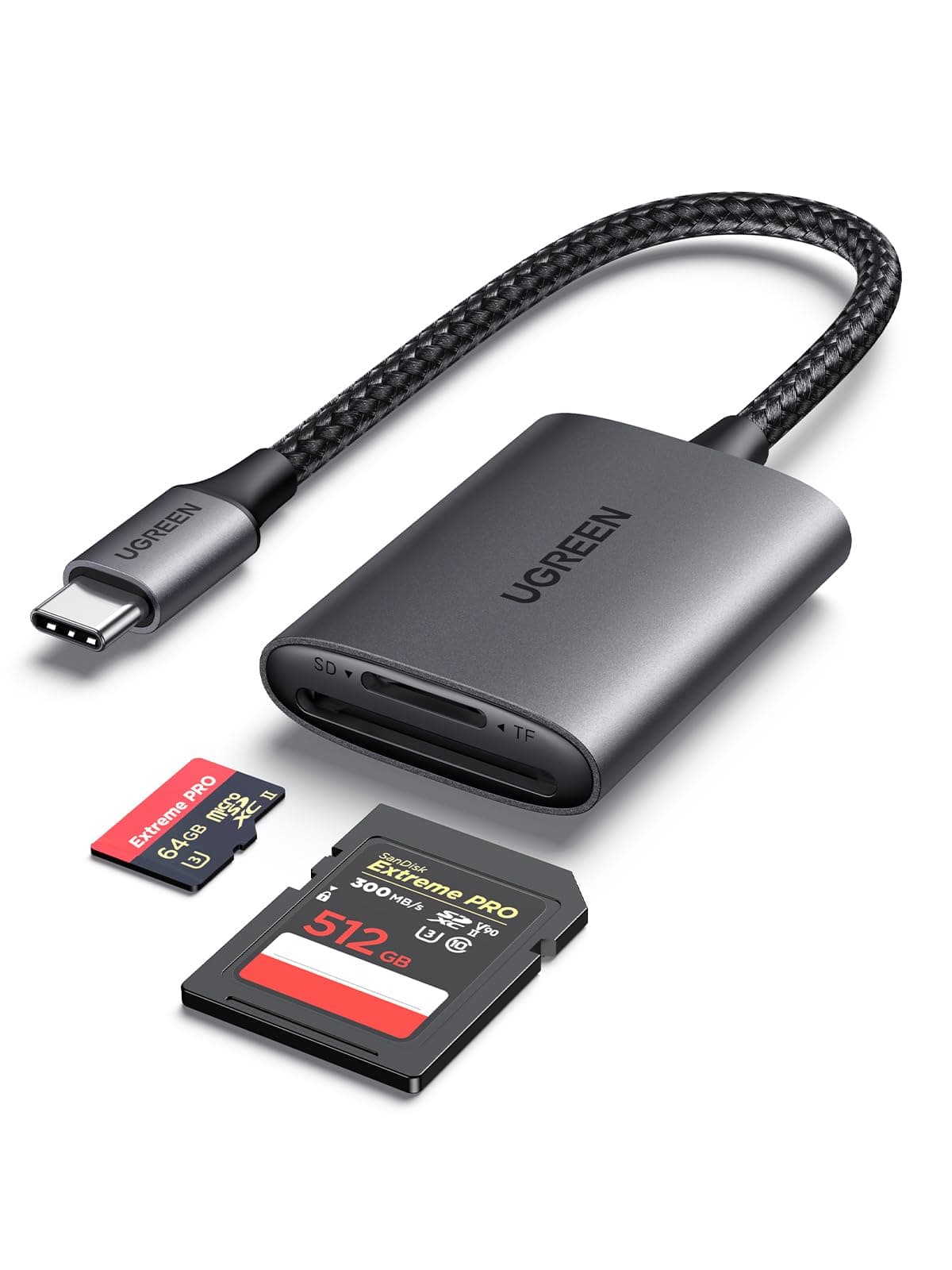 UGREEN USB C SD 4.0 Card Reader, UHS-II Micro SD Card Reader Memory Card Reader Fast for SD Micro SD SDXC SDHC UHS-II & UHS-I Cards for iPhone 16/15 Pro Max MacBook Laptop Tablet Smartphone Android