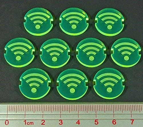 LITKO Space Wing Scan Tokens | Compatible with Star Trek: Attack Wing | Fluorescent Green | 10 Pack