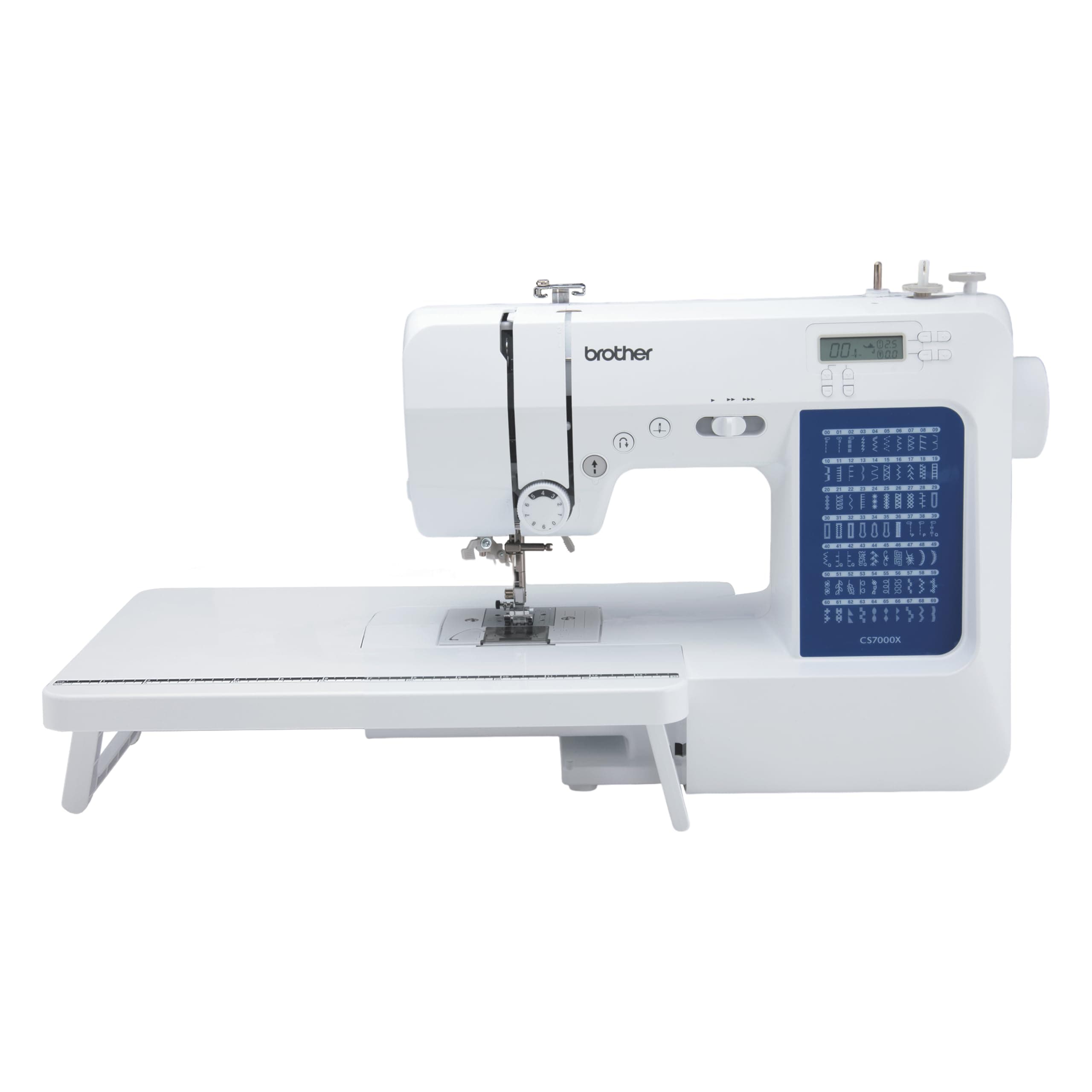 CS7000X Computerized Sewing and Quilting Machine, 70 Built-in Stitches, LCD Display, Wide Table, 10 Included Feet, White