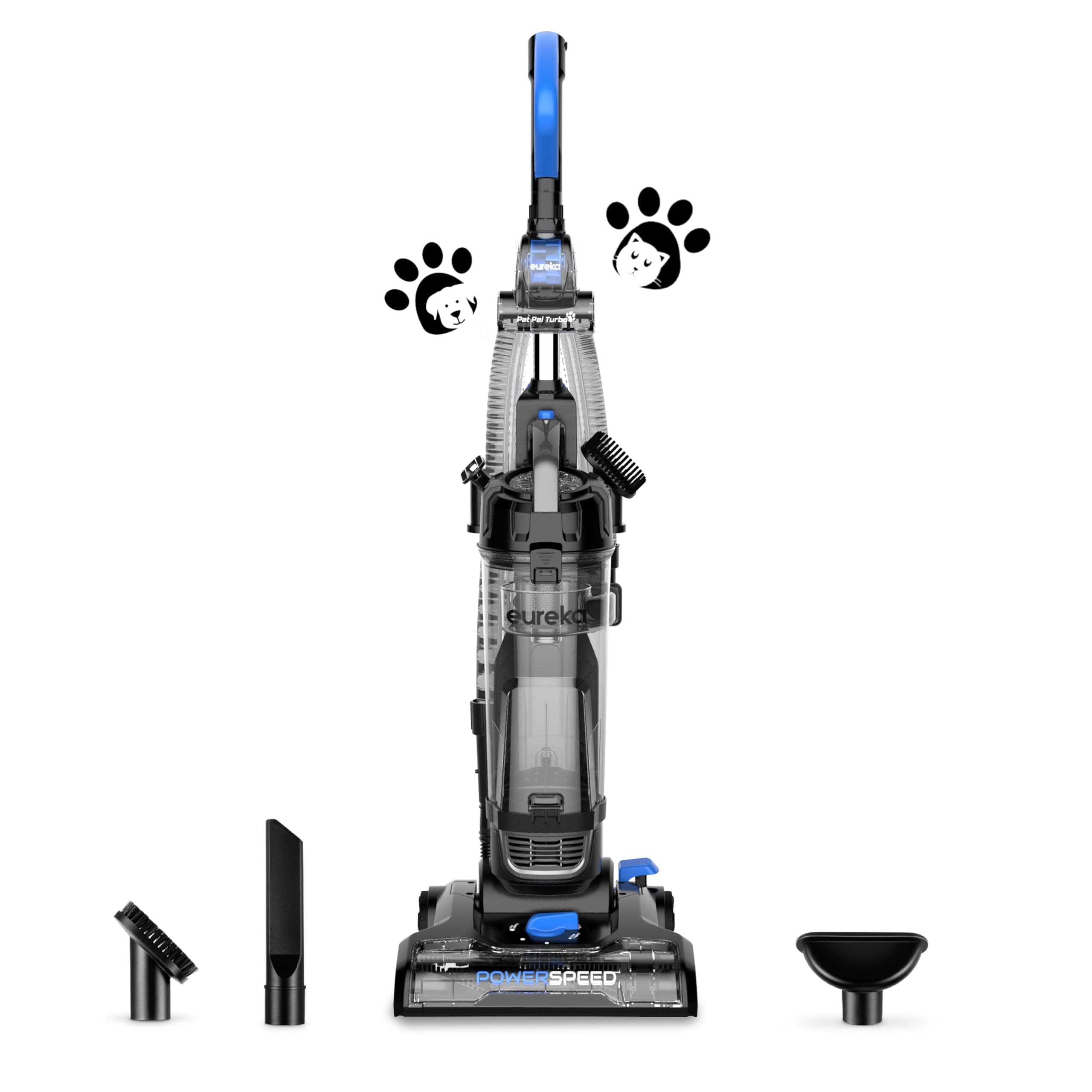 PowerSpeed Lightweight Upright Vacuum Cleaner for Carpet and Hard Floor, Powerful Bagless Upright Vacuum Cleaner for Home Pets, NEU181A, Blue