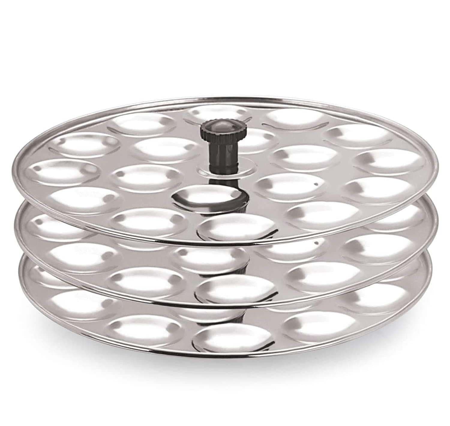 AADHIK Idli Plate 54 Mini Idli 3 Plate Set, Non Stick Idly Plates Premium Idli Maker, Fits in All Idli Makers, Cookers