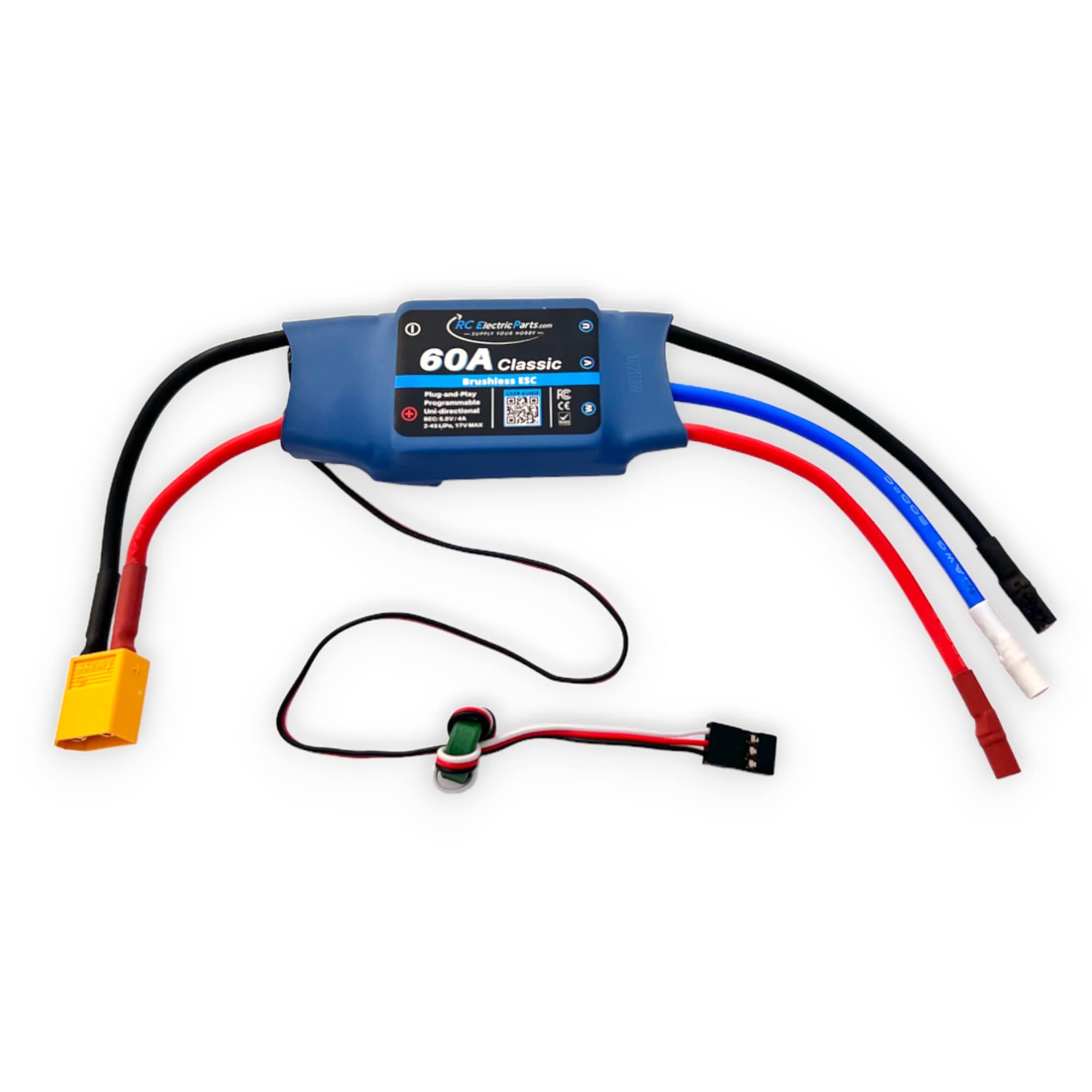 60A RC Brushless Motor Electric Speed Controller ESC 4A BEC with XT60 & 3.5mm Bullet Plugs