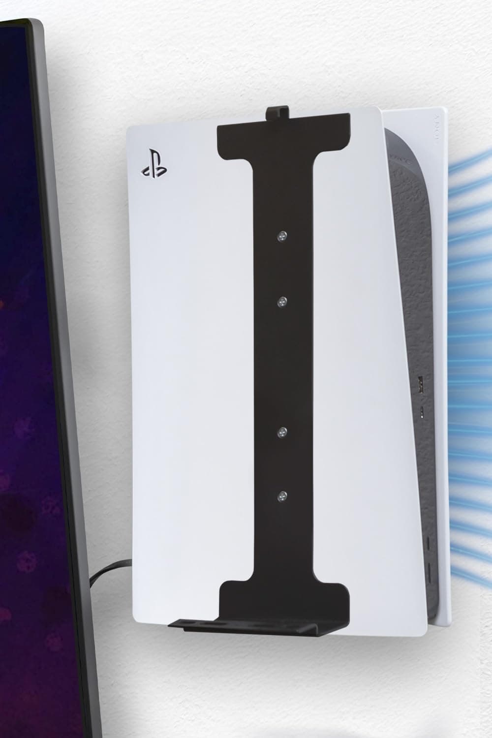 HIDEit Mounts for PS5 Pro and the Original PS5 - Patented Wall Mount Kit for Playstation 5 - Keeps your Console Cool - Quality Steel Mount for PS5 and PS5 Pro (Not PS5 Slim)
