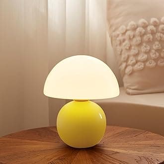 Dawnwake Mushroom Lamp Desk Lamp for Bedroom,Table Bedside Small Lamps for Living Room,Mushroom Decor Cute Mini Modern Mid Century Lamps for Night Stands,Aesthetic Home Living Room Decor(Yellow)