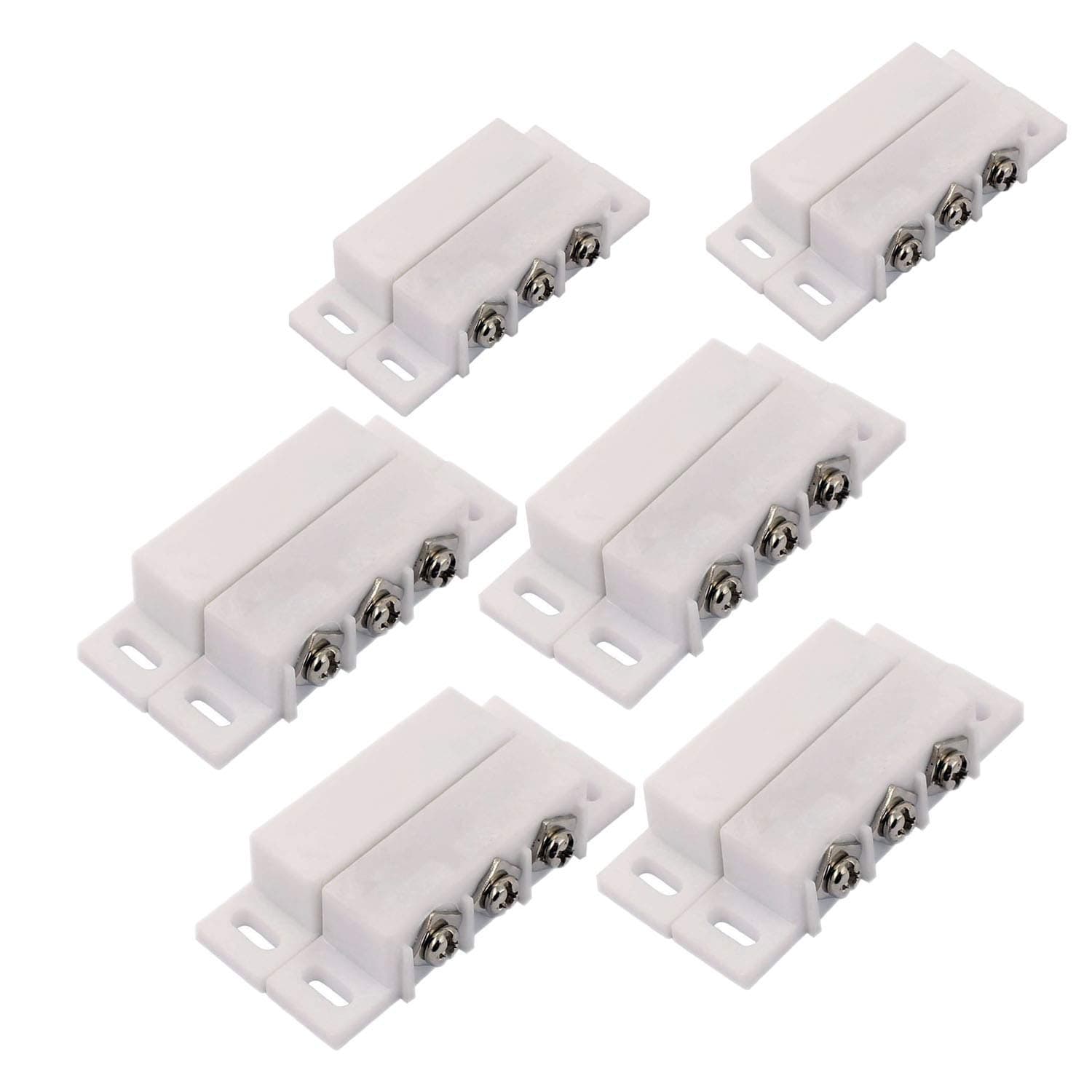 SpeedDa 6 Sets Magnetic Reed Switch Normally Open Closed NC NO Door Alarm Window Security/Magnetic Door Switch/Magnetic Contact Switch/Reed Switch for GPS,Alarm or Other Device,DC 5V 12V 24V Light
