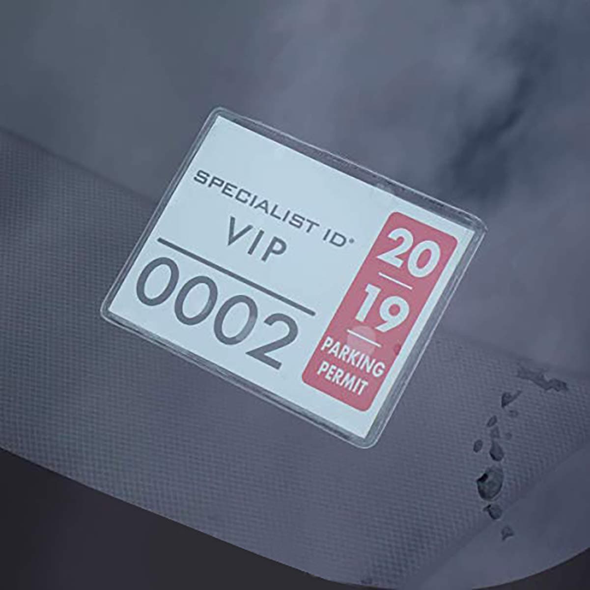 Specialist ID 2 Pack - Parking Permit Holder for Car Windshield - Clear Adhesive Tag Pouch - Vinyl Plastic Document Protector Holds Large Placard, Pass, Decal or Sticker (4 x 3)
