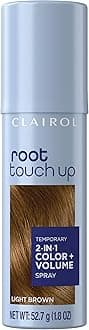 Root Touch-Up Color + Volume 2-in-1 Temporary Hair Coloring Spray, Light Brown Hair Color, Pack of 1 - Packaging May Vary
