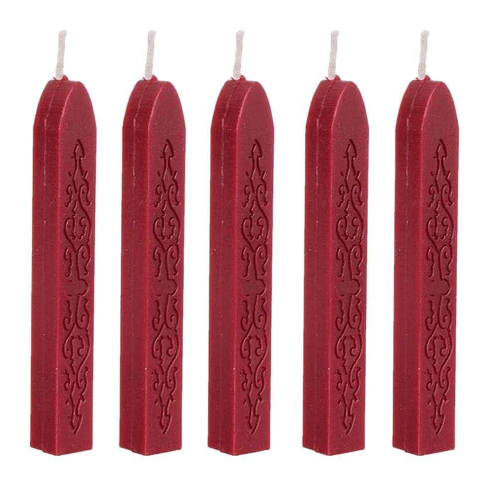 TankeDirect 5pcs Traditional Postable Decor Sealing Wax Stick Invitations Envelope Letter (red)