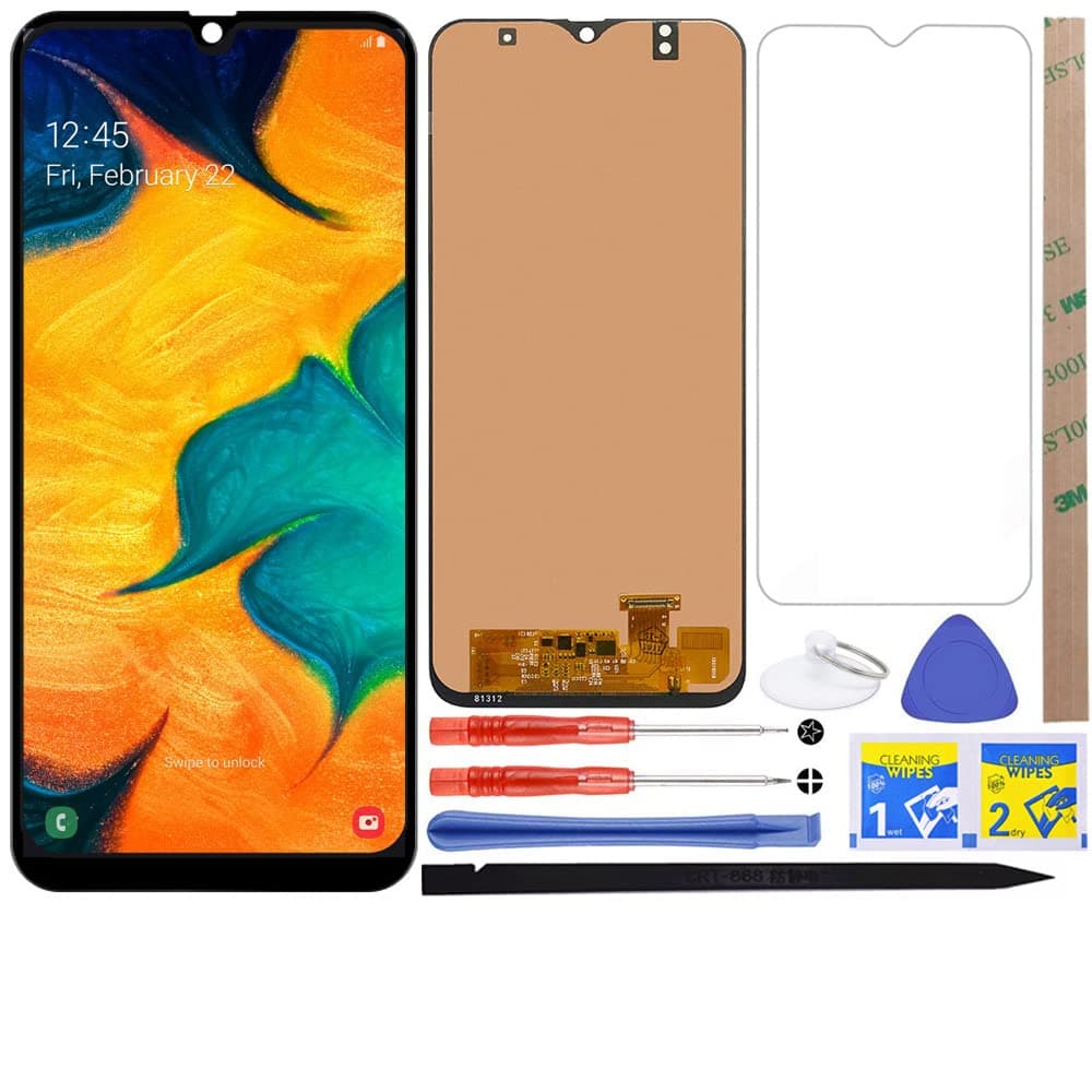 Suitable for A30 LCD Screen Replacement Touch Digitizer Display (Black) for Samsung Galaxy A30 2019 SM-A305F A305FN A305G A305GN A305YN A3050 SM-A305N SM-A305GT 6.4"