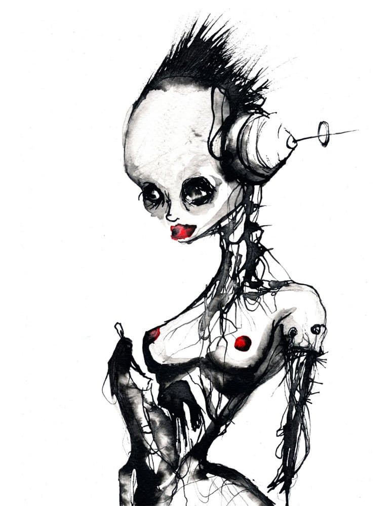 Wednesday Wolf Robotik Erotik 8.5"x11"