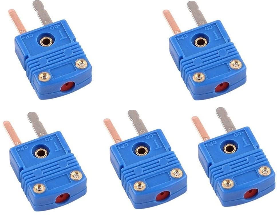5pc Mini T-Type Thermocouple Wire Connector - Male Plug