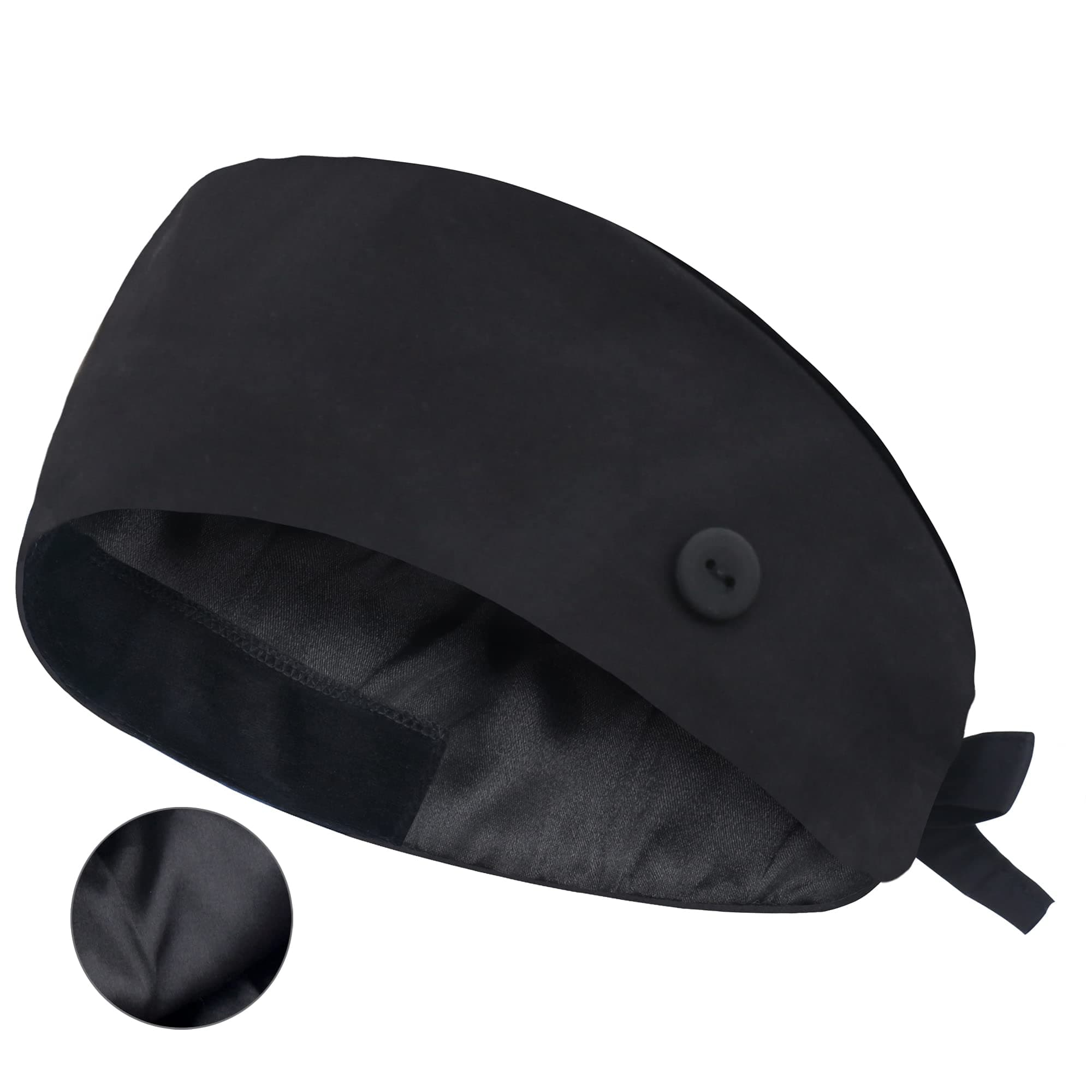 Adjustable Working Cap with Button, Cotton Working Hat Sweatband, Elastic Bandage Tie Back Hats for Women & Men, One Size