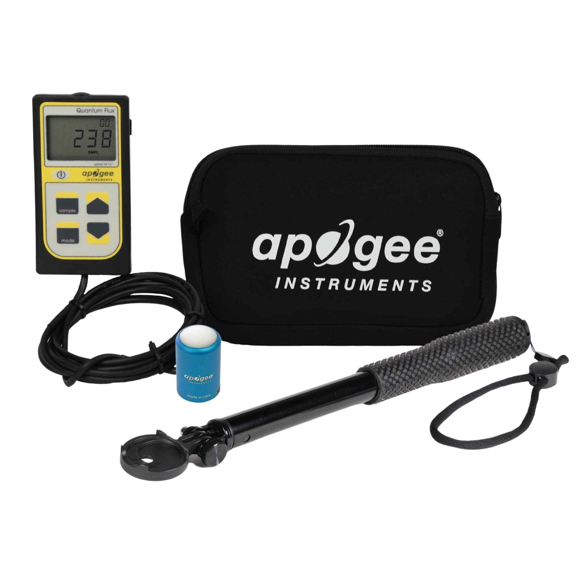 Apogee Instruments MQ-500 Full-Spectrum Quantum PAR Meter & AM-330 Wand Bundle - Digital PPFD Meter for LED Greenhouse Grow Lights, Sunlight, & Plant Monitoring