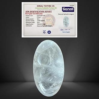 Pure Sphatik Shivling with Nandi & Ganesha | Quartz Crystal Shivling for Pooja | Energized for Positive Energy & Prosperity (Translucent Lingam, 10 to 20 Grams)