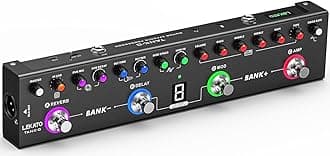 LEKATO - Multi Effects Guitar Pedal, Guitar Effects Pedal with 36 Presets, 4 Editable Modules, Amplifier, Choir, Delay, Reverb, Infrared Cable, Tuner, BT Connection,