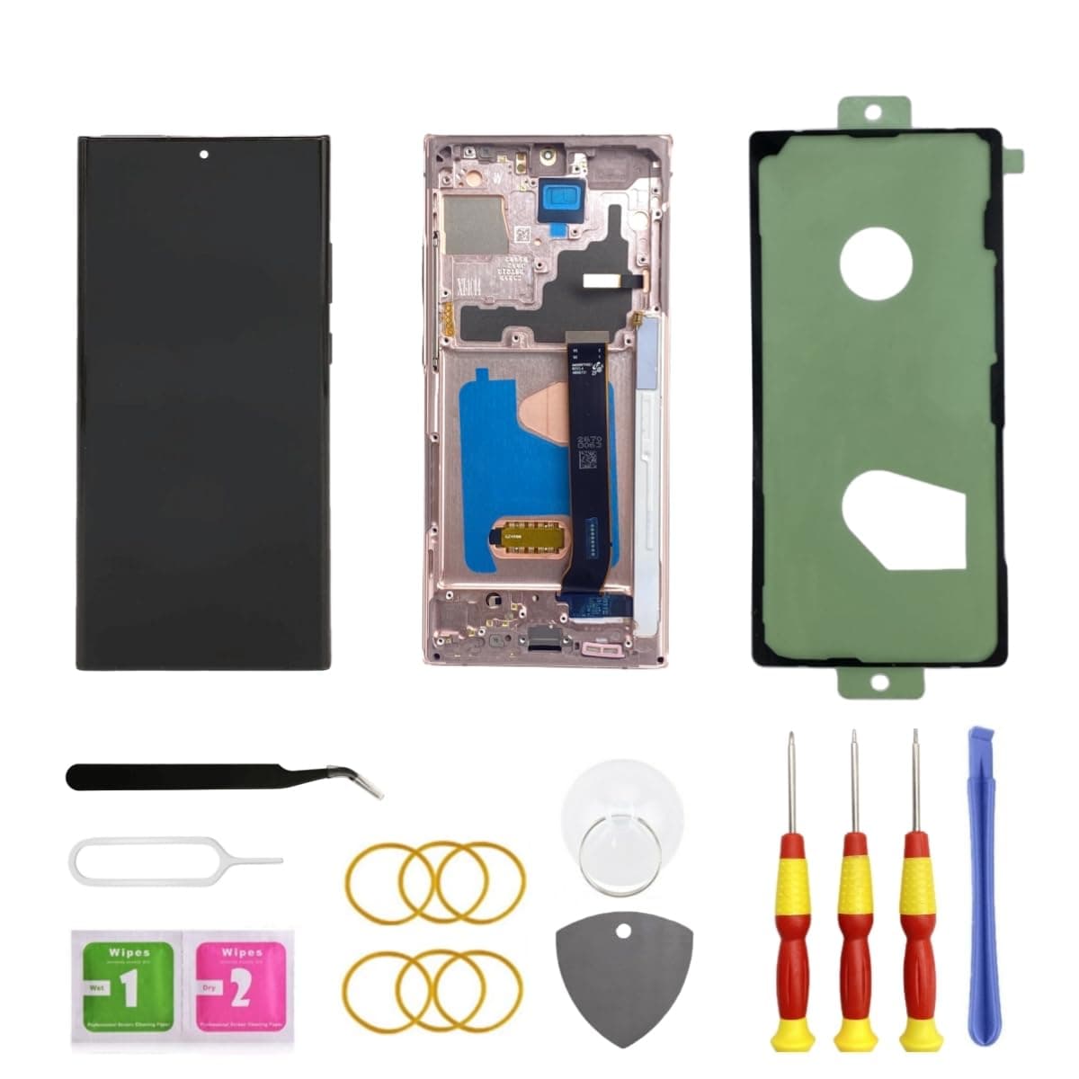 OLED for Samsung Galaxy Note20 Ultra 5G LCD Display Screen Assembly Replacement for Samsung Note 20 Ultra Touch Digitizer Screen with Frame Toolkits N985U N986U (Bronze)