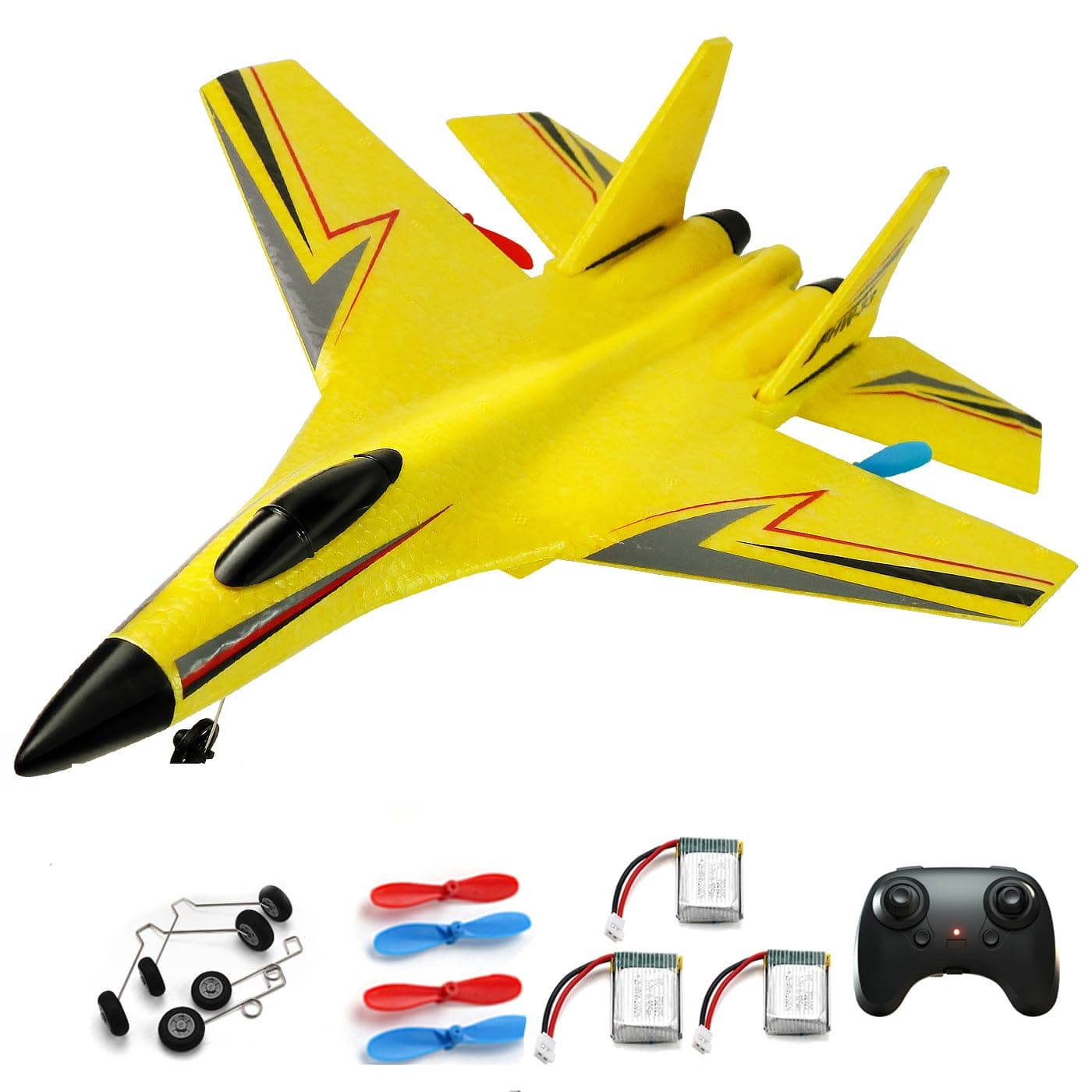 RC Planes for Ages 14 Years and up,Remote Control Airplanes Toys for Teen,2CH Outdoor Foam RC Glider Fighter Jet for Teen and Adults Hobby Yellow