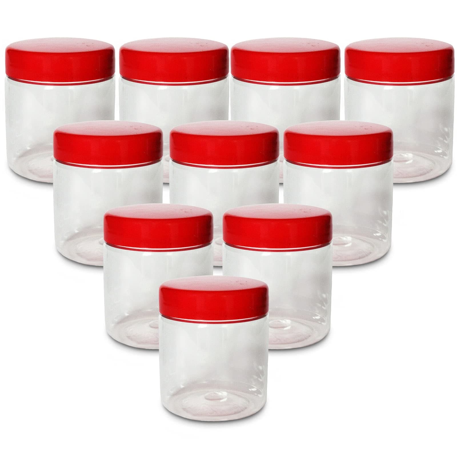 6 x 250ml Round clear Plastic Storage Jar with screw top lids, airtight BPA free food storage containers for kitchen, Hardware Storage, canisters
