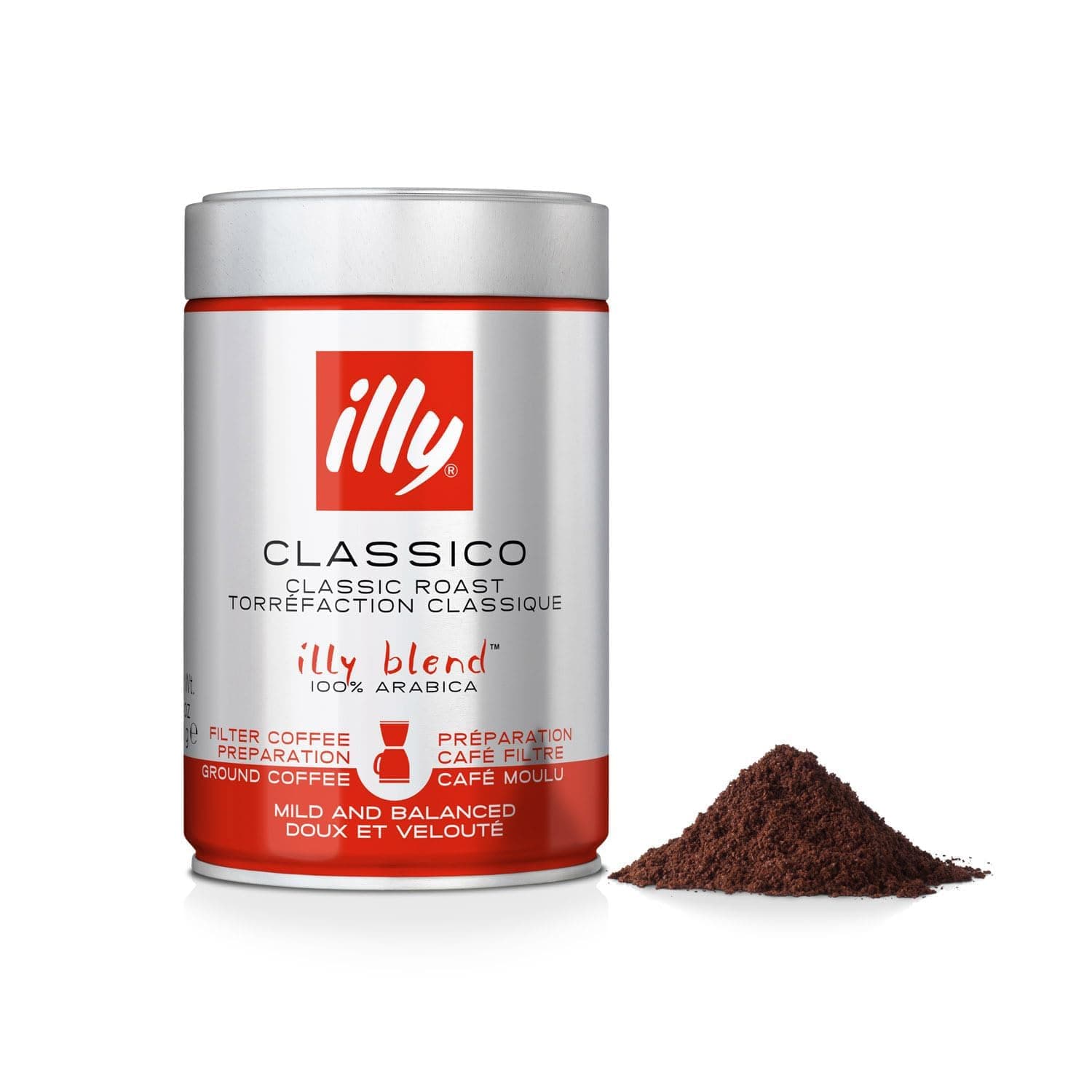 illy Classico Classic Roast Filter Ground Coffee Tins 250g - Package May Vary
