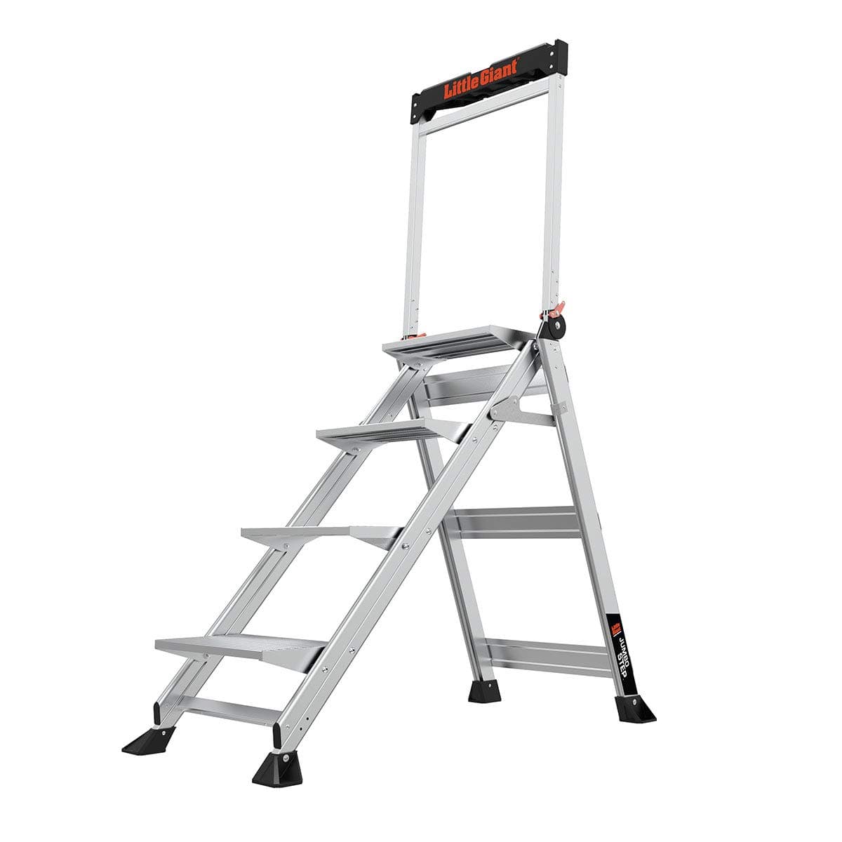 Little Giant Ladders, Jumbo Step, 4-Step, 3 foot, Step Stool, Aluminum, Type 1AA, 375 lbs weight rating, (11904), Gray