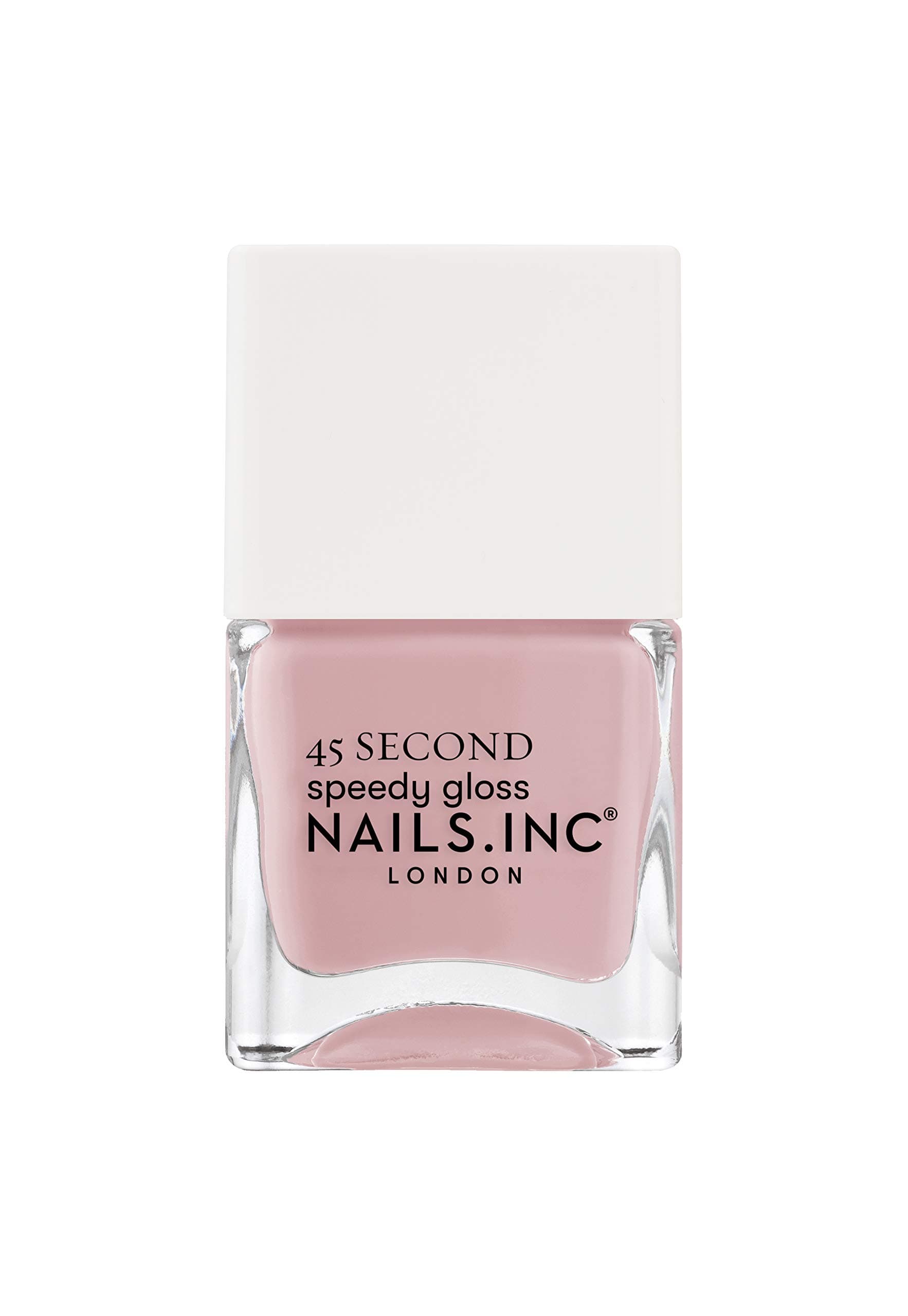 Nails Inc 45 Second Speedy Gloss, Kings Cross Keeps Cool, Mauve, No Chip, Long Lasting, Quick Dry, Air Dry, Professional Manicures & Pedicures, Fingernails & Toenails, Vegan Nail Polish, 14 ML