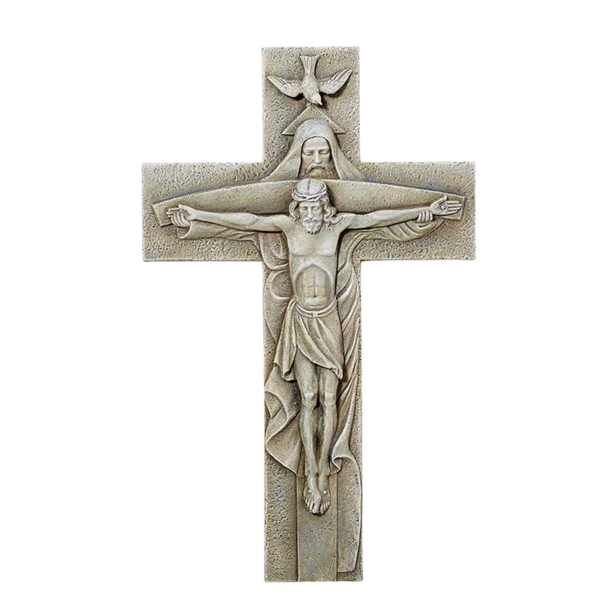 Avalon Gallery Trinity Garden Cross, Resin with Stone Finish, 12" Tall x 7.5" Wide, Inspirational