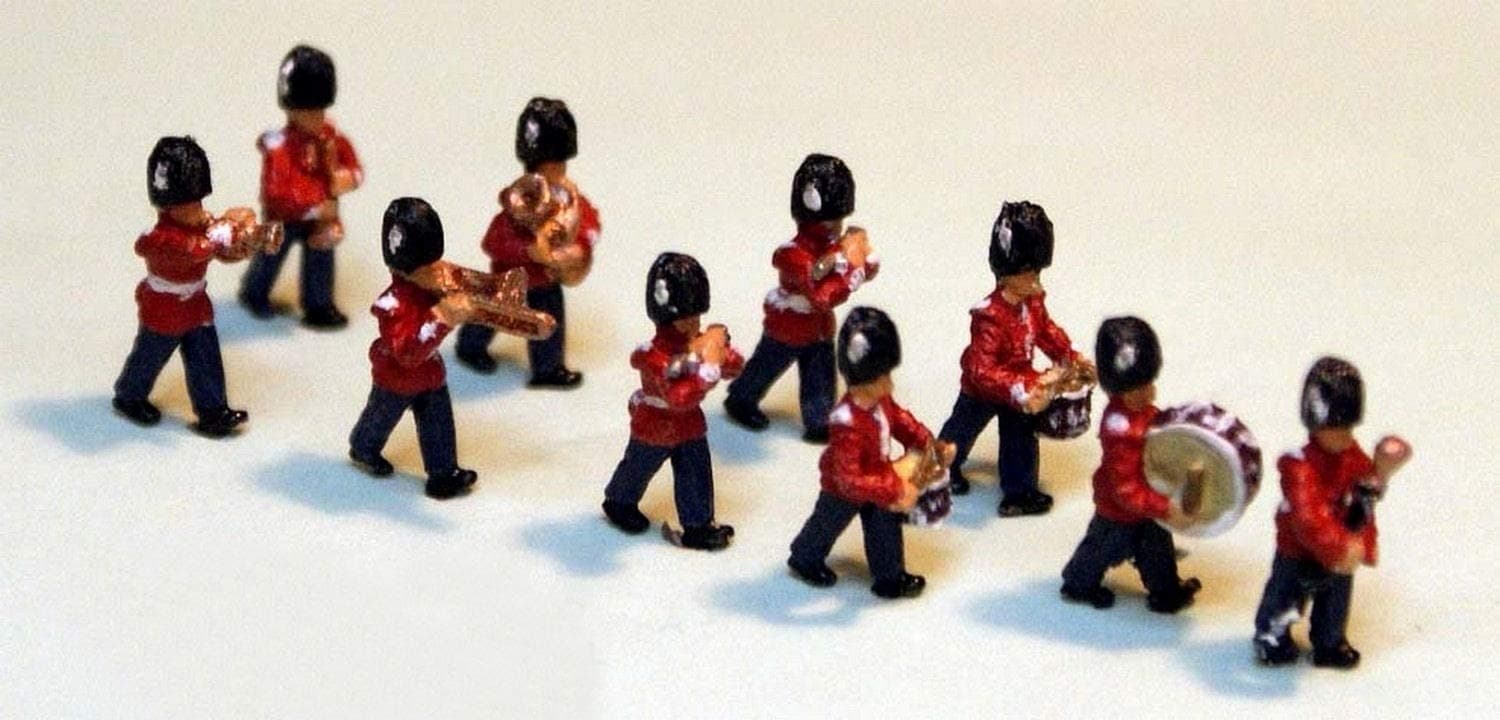Langley Models 10 Guards Marching Band N Scale UNPAINTED Metal Model People A113