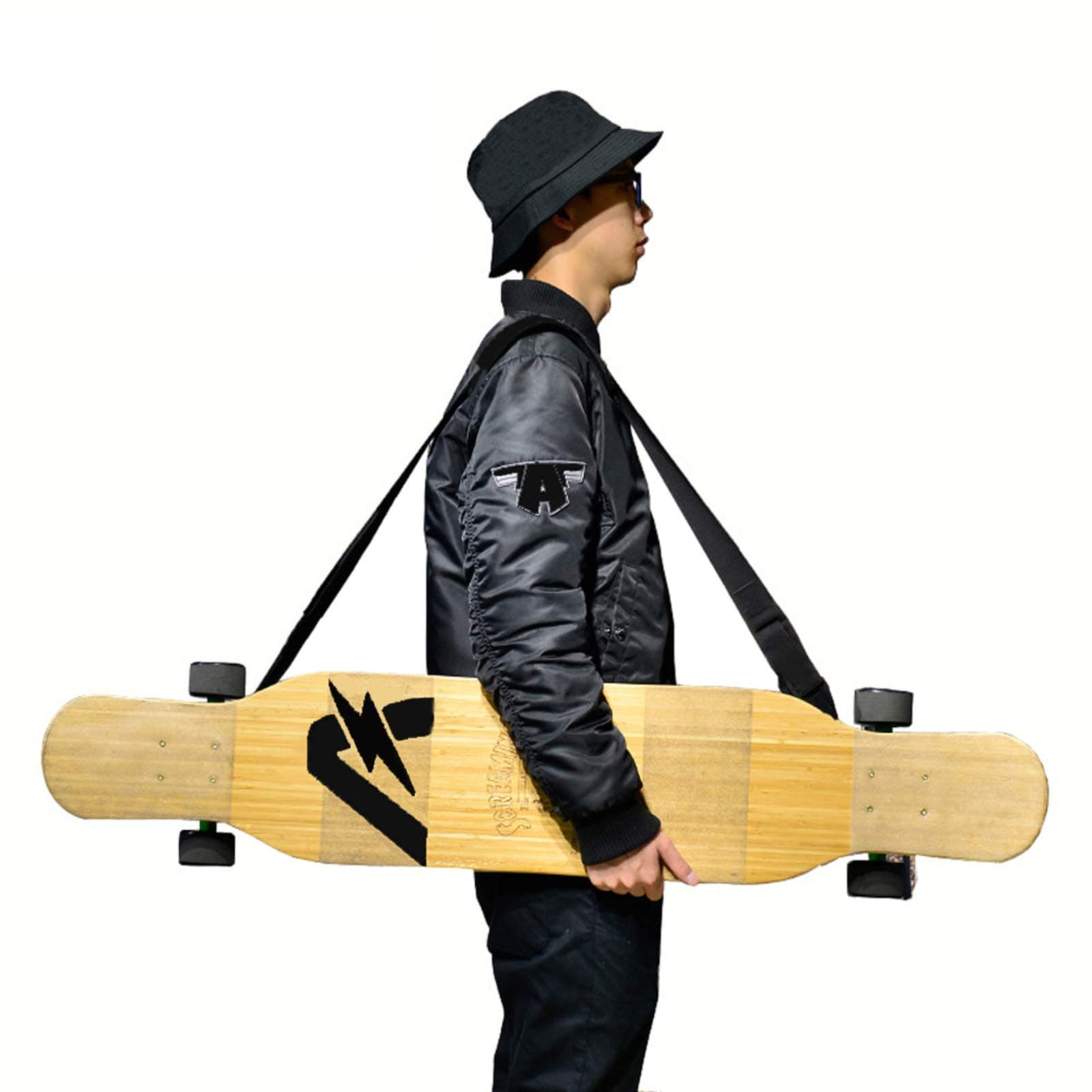 Longboard Skateboard Sling Shoulder Carrier Backpack Shoulder Carry Strap
