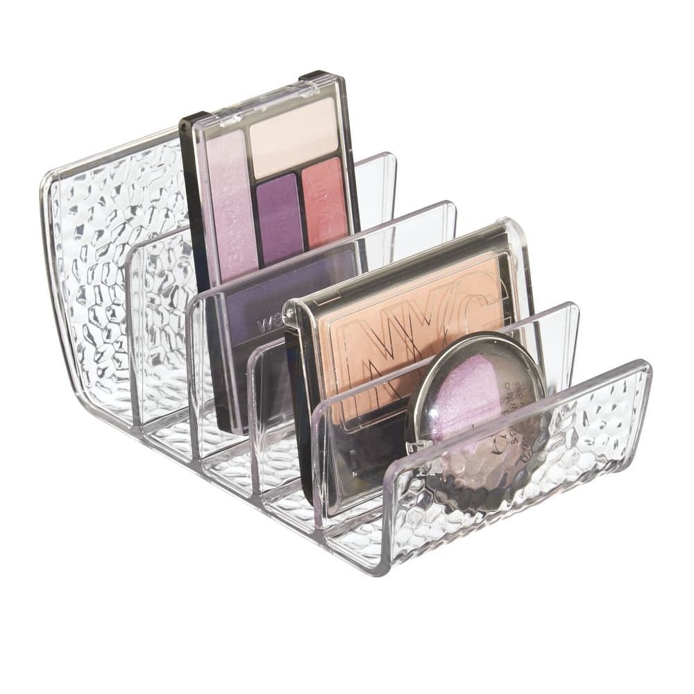 Rain Vertical Textured Plastic Palette Organizer for Storage of Cosmetics, Makeup, and Accessories on Vanity, Countertop, or Cabinet, 9.25" x 3.86" x 3.20"