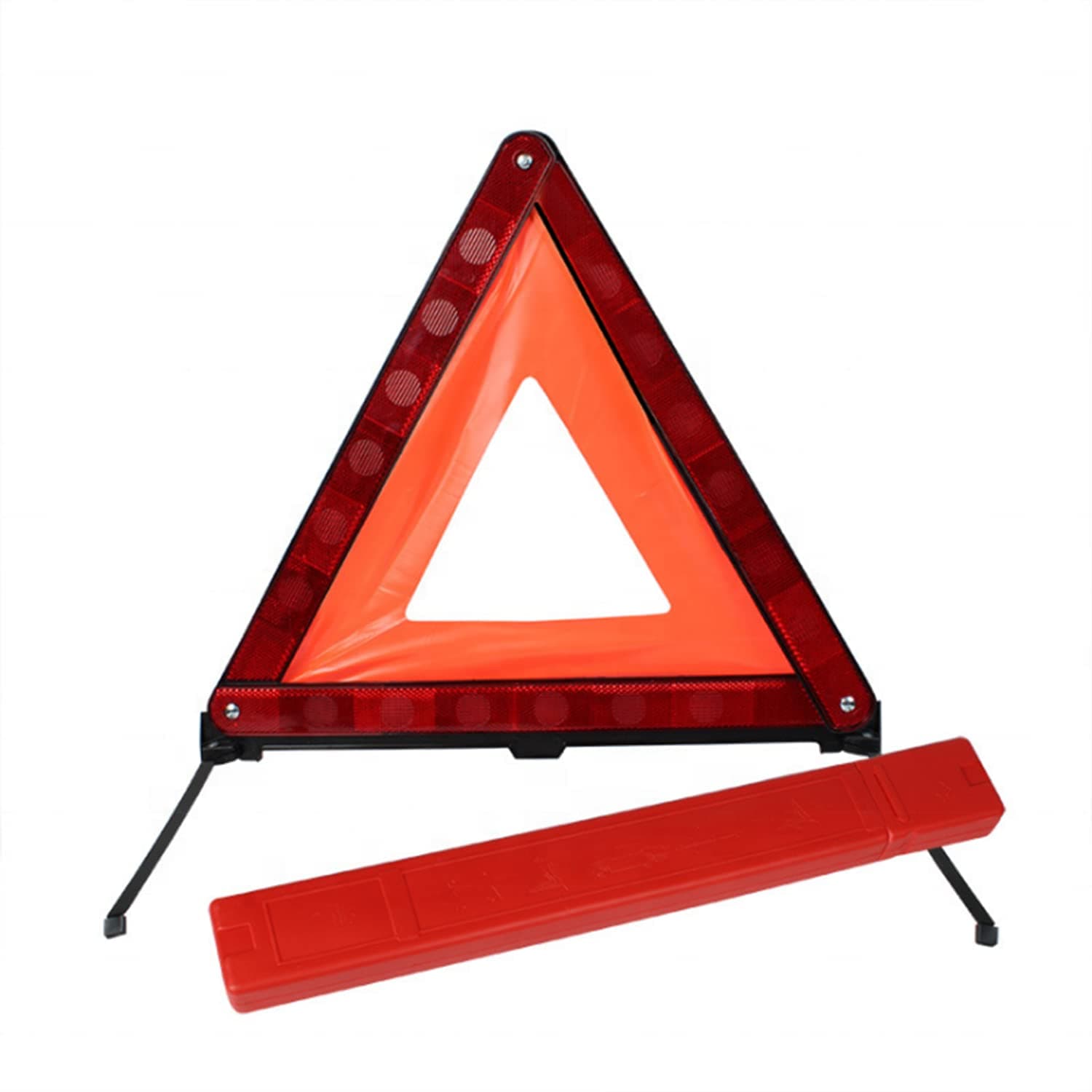 SWT1Foldable Warning Triangle, Complied with ECE R27 European Standards, Convenient Carry Box, Highly reflective Design Clearly Alert