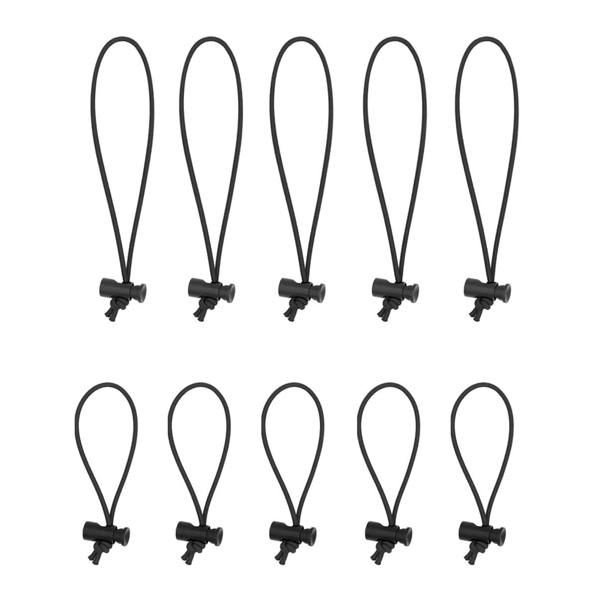 Foto&Tech Multipurpose Extra Thick Elastic Cable Tie and Organizer, Adjustable Cable Strap Toggle Tie, Reusable Tangle Tamer, Cable Management for Cord and Cable (5X 16CM+5X 25CM, Black)