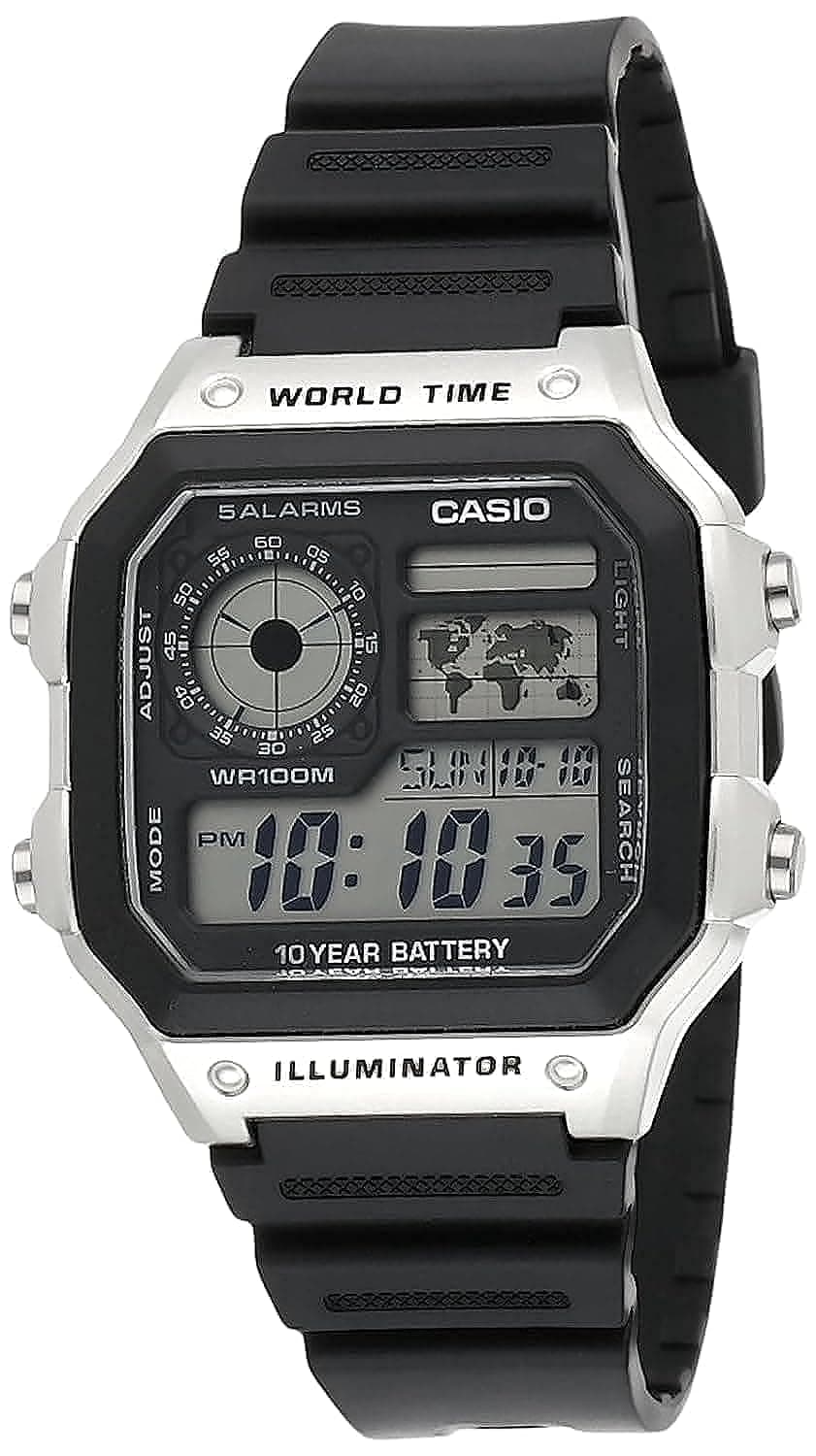 Casio Men's Digital Dial Stainless Steel Band Watch