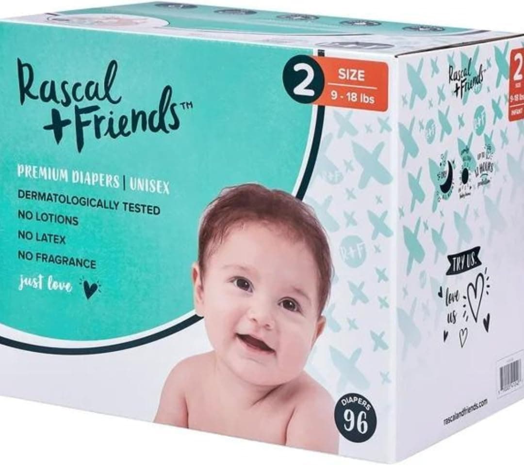 Generic Rascal & Friends 96192 Premium Diapers, Size 2, 96, White