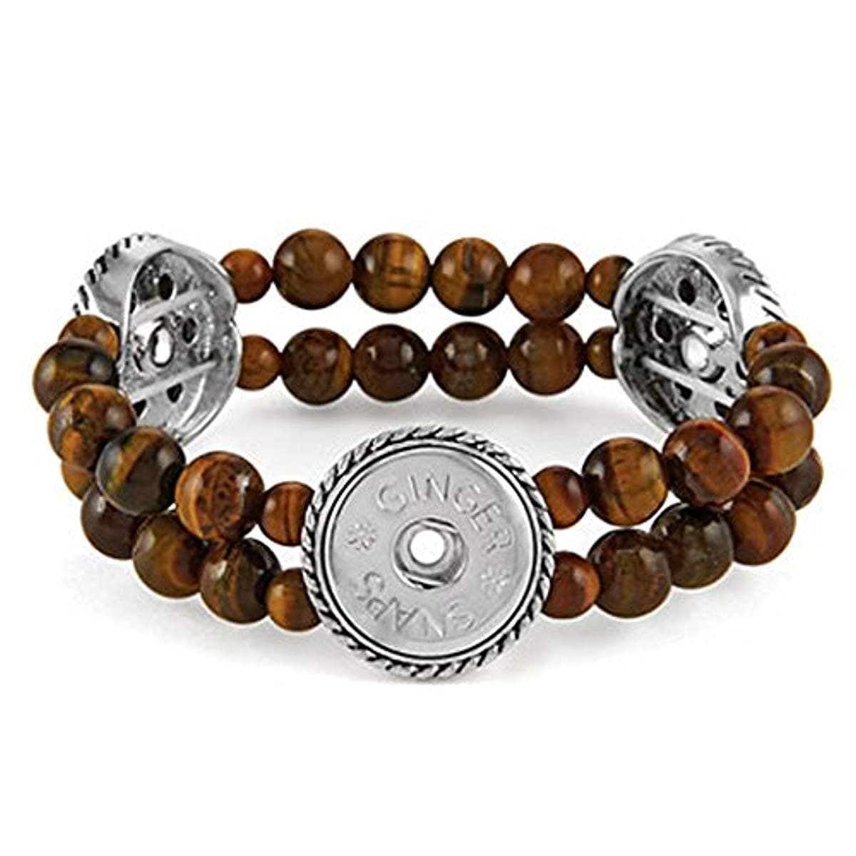 Ginger Snaps 3 Snap Stretch Tiger's Eye Bracelet