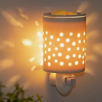 Plug in Wall Wax Melt Warmer Ceramic Electric Wax Burner Scented Essential Oil Burner Fragrance Melter for Kitchen Bathroom Home Decor White Halo House