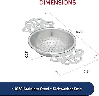 HIC Kitchen Premium Perforated English Tea Strainer - Japanese Stainless Steel Loose Tea Infuser, Universal Fit for Mugs and Cups, Perfect for Black Green Oolong Herbal Tea