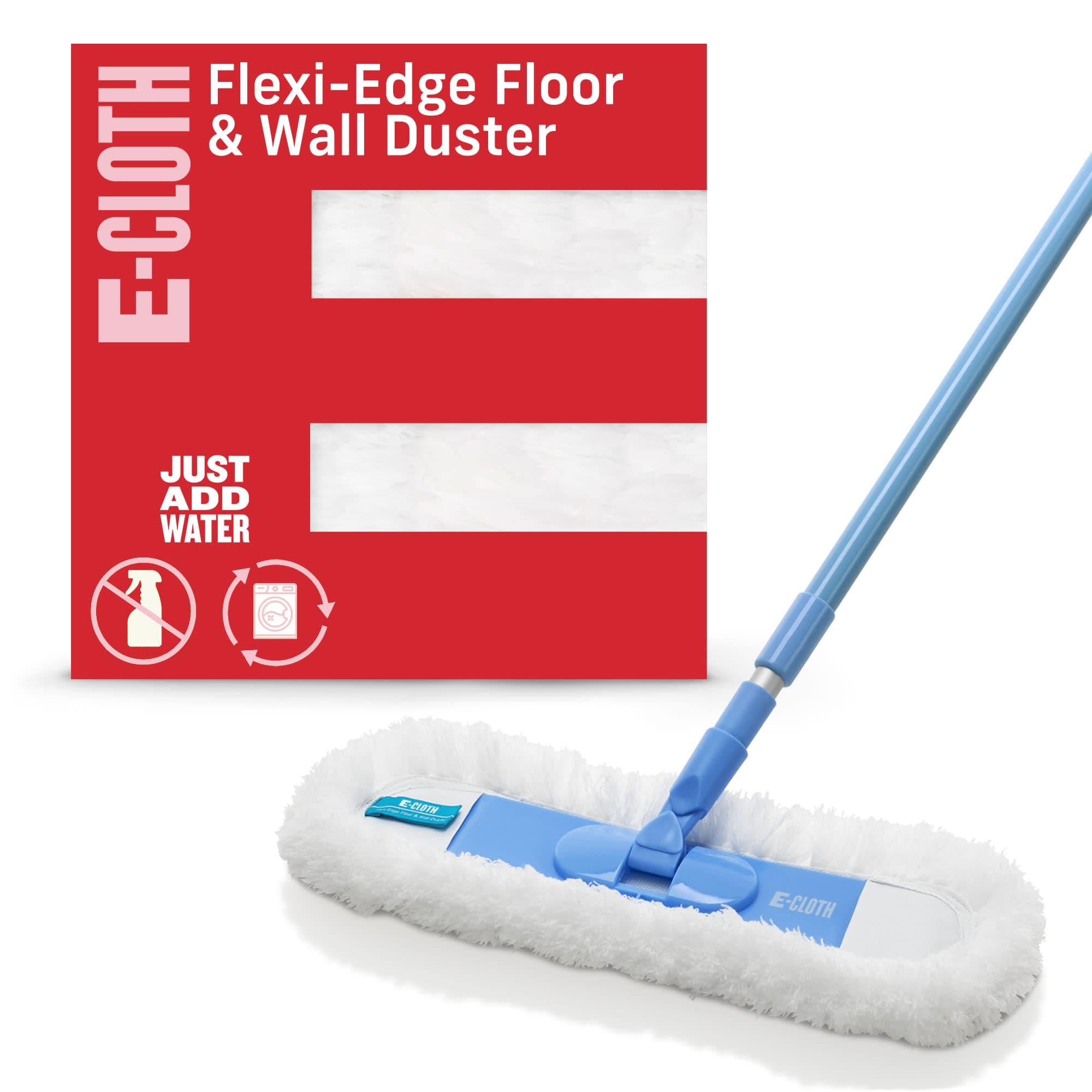 Flexi-Edge Floor & Wall Duster, Reusable Dusting Mop for Floor Cleaning, Floor Cleaner Ideal for Harword, Tile, Laminate and Other Hard Surfaces, 100 Wash Guarantee, 1 Pack